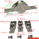 新款 隐藏下沉平移门趟门地滑轮路轨单轮UH型内藏轮静音美观