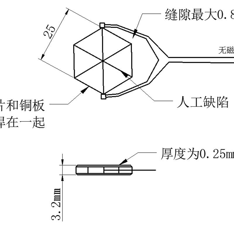 探伤磁粉指示器八角试块磁场无损检测器材试块