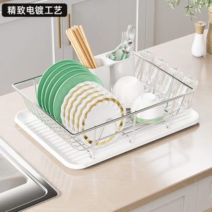 杯架家用台面餐具收纳架 厨房层电镀防锈沥水碗架多功能一体式