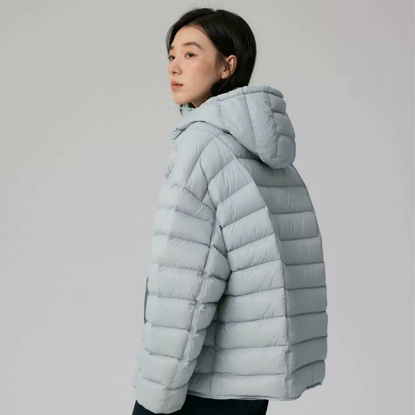 90%绒子龟背连帽排骨羽绒服情侣