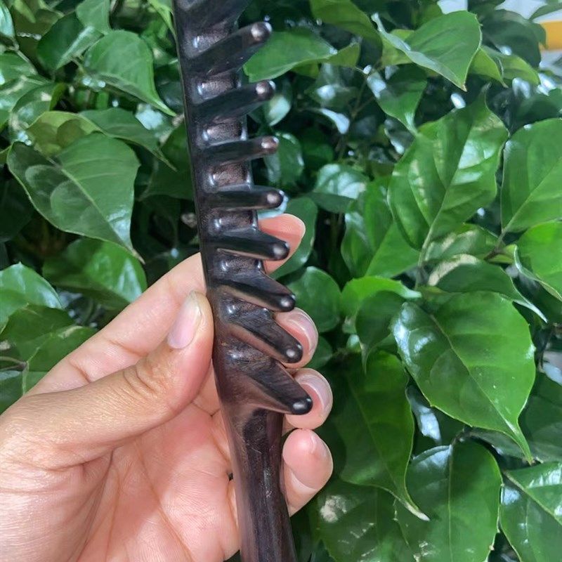 紫光檀大宽齿檀木梳卷发用头部按摩刮经络梳拼接牢固耐用送礼女友