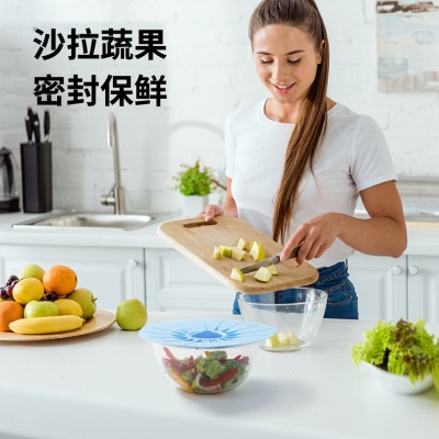 硅胶锅盖五件套微波炉硅胶保鲜盖碗盖可清洗厨房硅胶密封盖真空盖