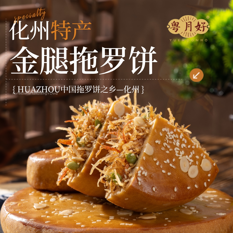橘洲饼业粤月好正宗化州金腿拖罗饼特产椰丝五仁月饼中秋节送礼