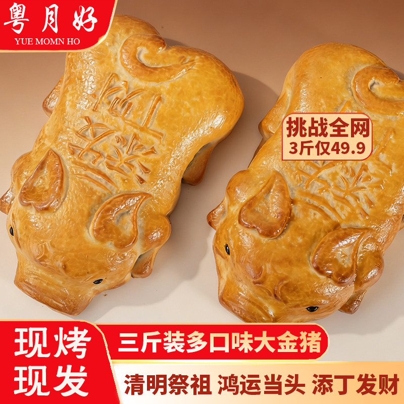发财金猪传统糕点梅三月三清明拜神祭祖元金猪莲蓉伍仁金桔芝麻居
