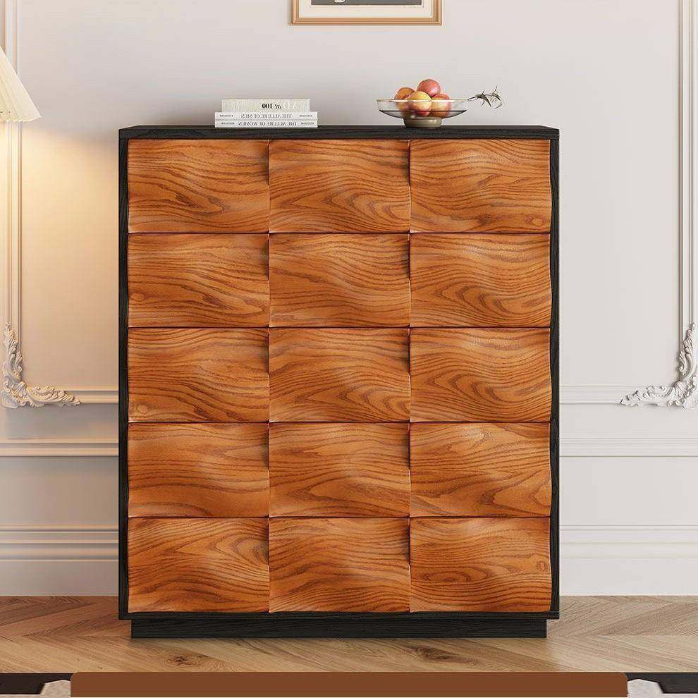 中古风实木组合柜多层创意客厅涟漪柜中古风储物收纳电视柜斗柜