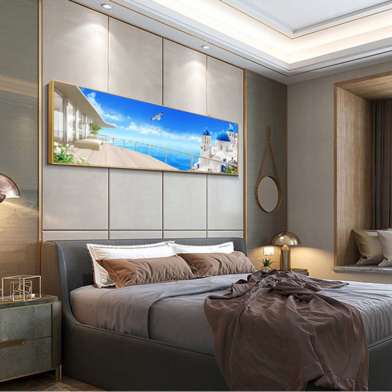 卧室床头装饰画主卧儿童温馨房间壁画轻奢现代简约客厅背景墙挂画