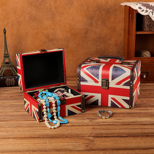 复古皮革桌面收纳盒家用信件收藏盒配件饰品百宝箱道具手提小盒子