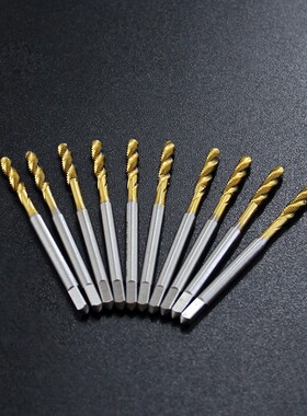镀钛螺旋丝锥高速钢机用自排屑盲孔加工丝攻M234M5M6M8M10M12M18