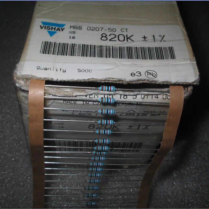 10个4元 VISHAY  820K 0207发烧电阻(0.25W体积0.6W规格2X6MM