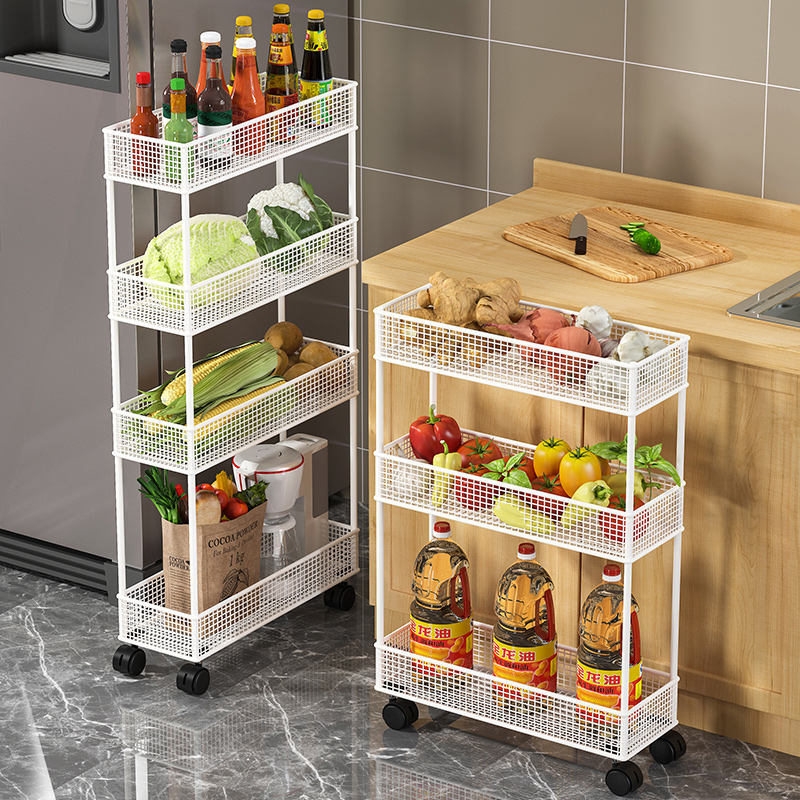 厨房蔬菜置物架收纳筐落地多层菜篮子收纳多功能家用放菜架子带轮