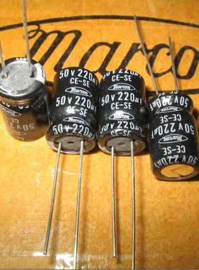 10个4元日本产 MARCON 50V220uf 古董电容10*16MM