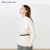 JOY简约半高领羊毛针织衫 FEEL AND 女秋冬宽松慵懒风内搭毛衣