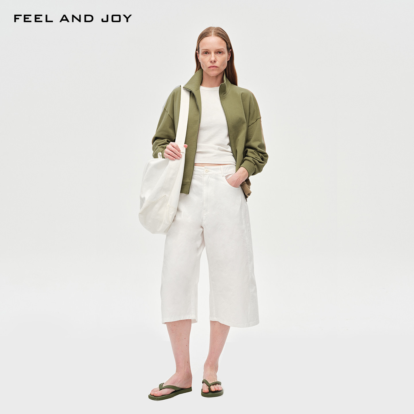 FEEL AND JOY春2026新款100%精梳棉卫衣外套舒适短款上衣休闲百搭