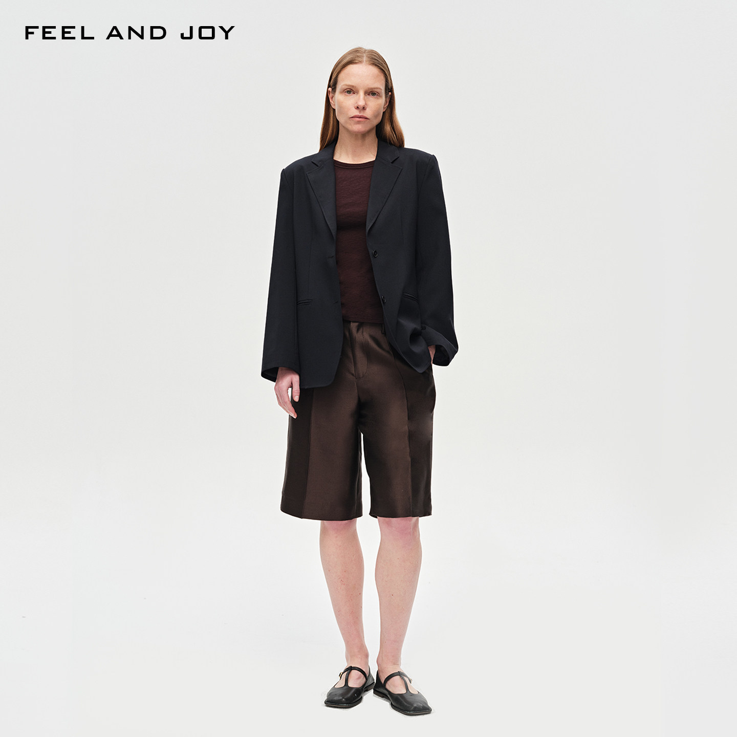 FEEL AND JOY羊毛精纺女西装 通勤高级感外套质感极简风轻奢上衣