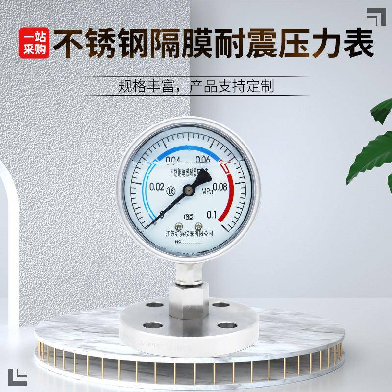 不锈钢耐震隔膜压力表-60