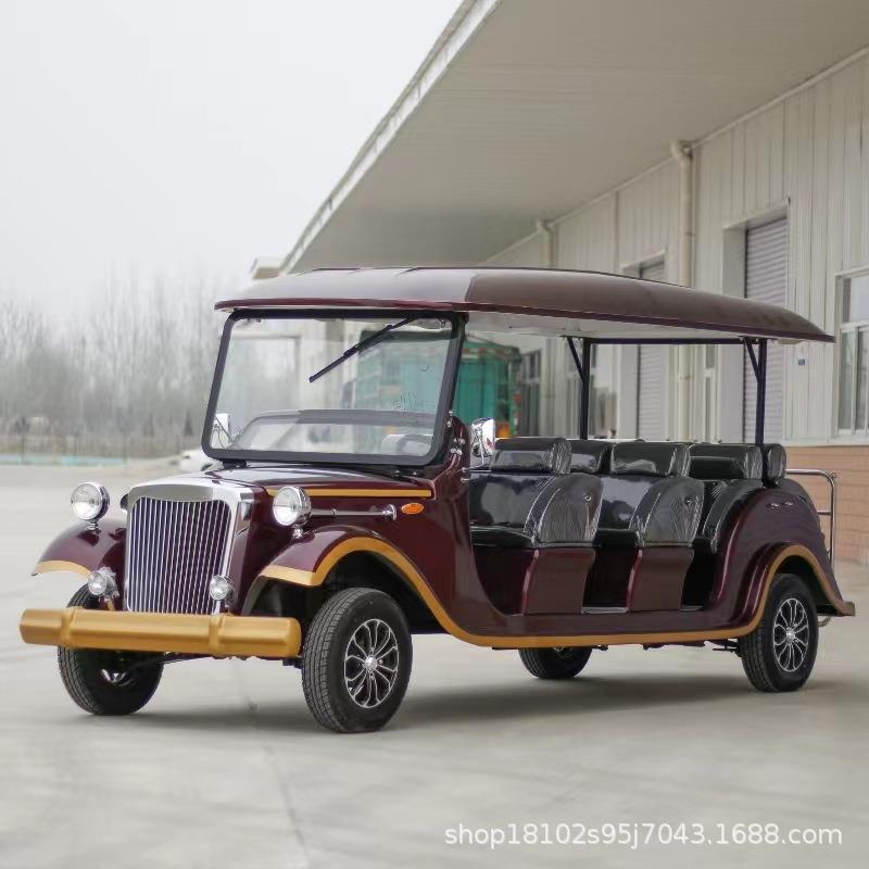 11座电动四轮老爷车旅游景区酒店接驳厂区摆渡售楼处看房观光车