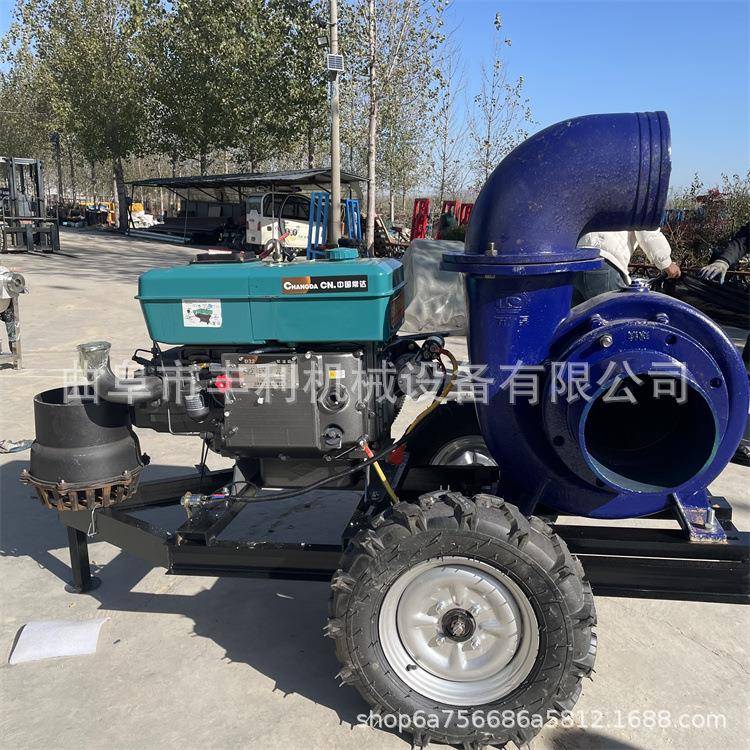 河道抽水倒水12寸柴油抽水泵电机款高压泵工程排水混流泵