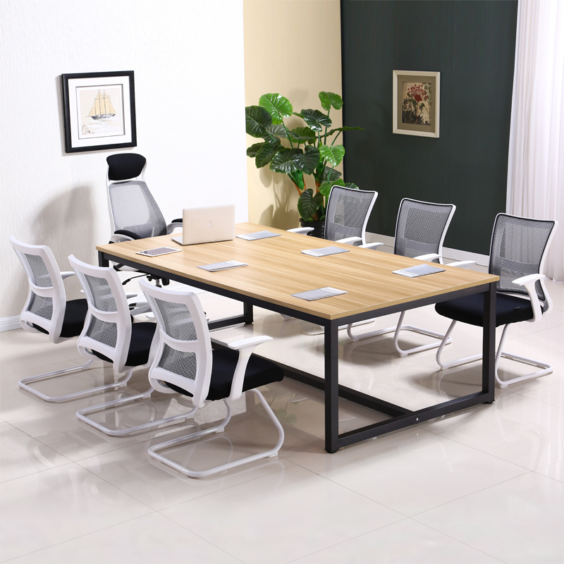 会议桌阅览室桌子长条桌简易员工培训会客洽谈简约现代职员办公桌