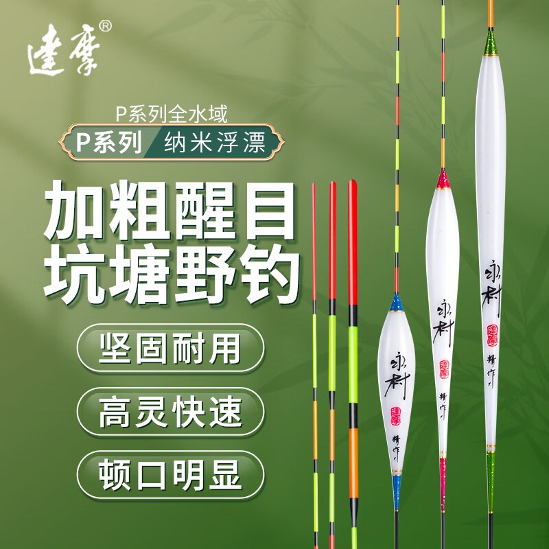 达摩浮漂纳米P系列全水域底钓综合野钓醒目高灵敏耐用鱼漂P02