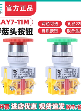 天正电气 Y090 LAY7-11M蘑菇头按钮开关自复位点动LAY7-11MZS自锁