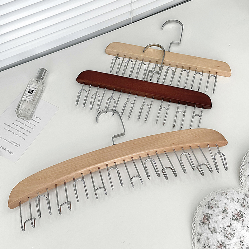 内衣吊带木质衣架家用挂衣无痕衣架子防肩角防滑挂钩实木收纳神器
