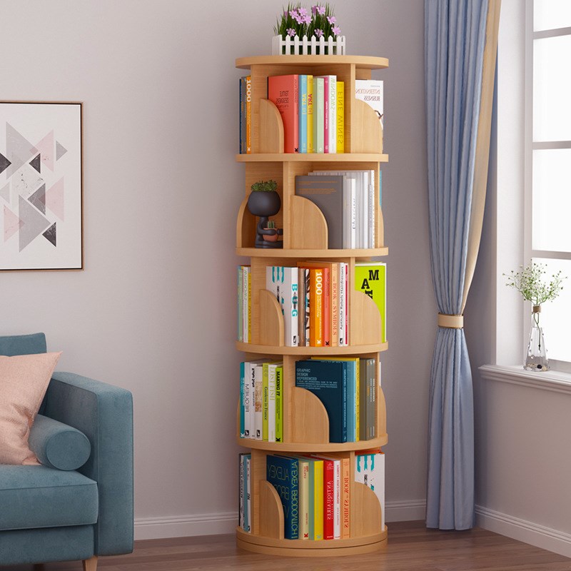 旋转书架360度书柜 儿童落地绘本简易收纳简约家用学生置物架多层