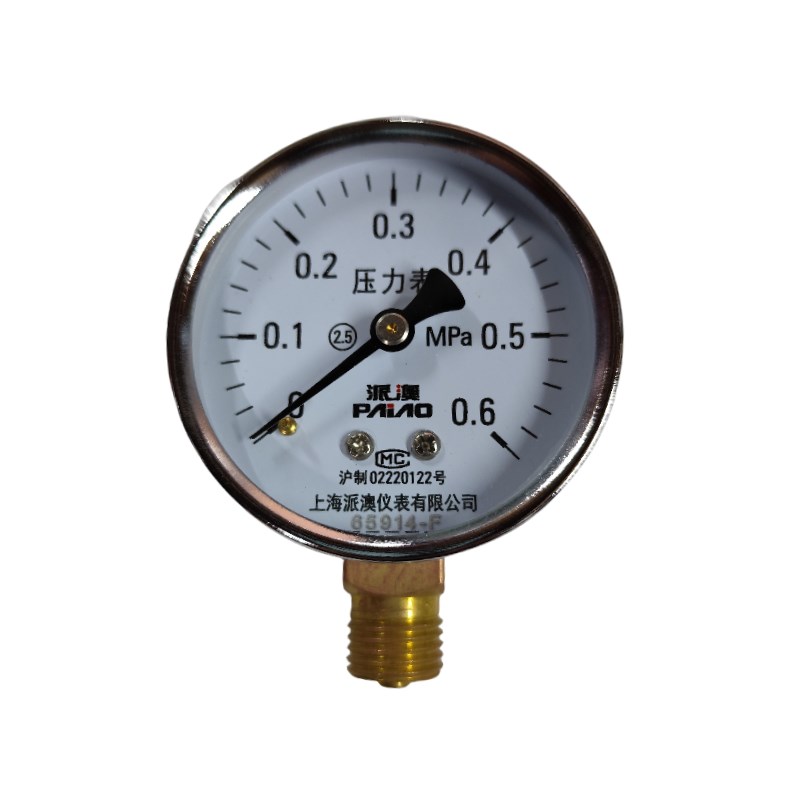 派澳仪表Y60 1 4 6MPa水压油压气压普通压力表耐震不锈钢人气优质