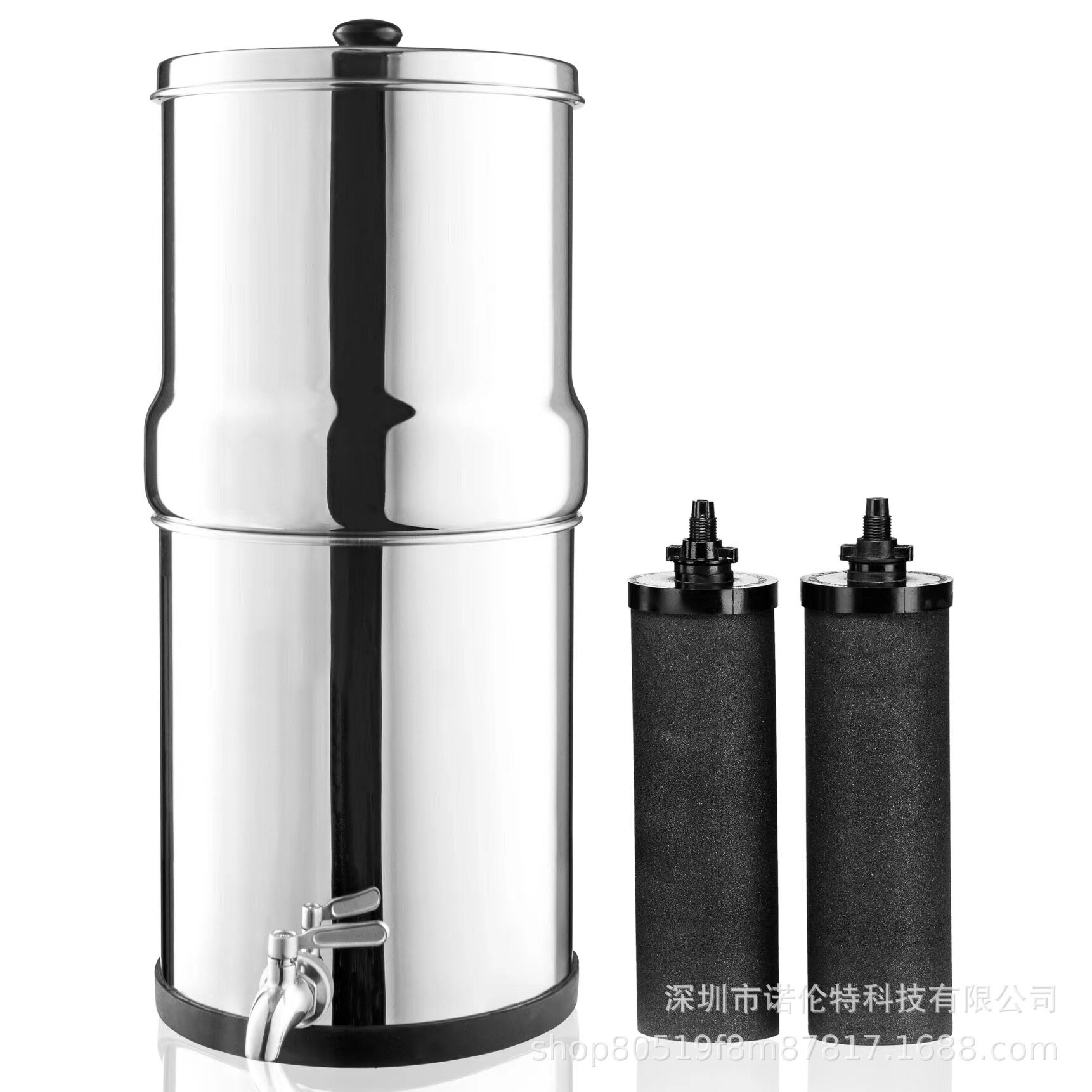 8.5L重力过滤桶户外净水机不锈钢净水桶户外净水器野营过滤器