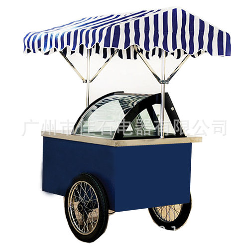 户外冰淇淋手推车 12盘 110V gelato cart 雪糕车 冰激凌流动车