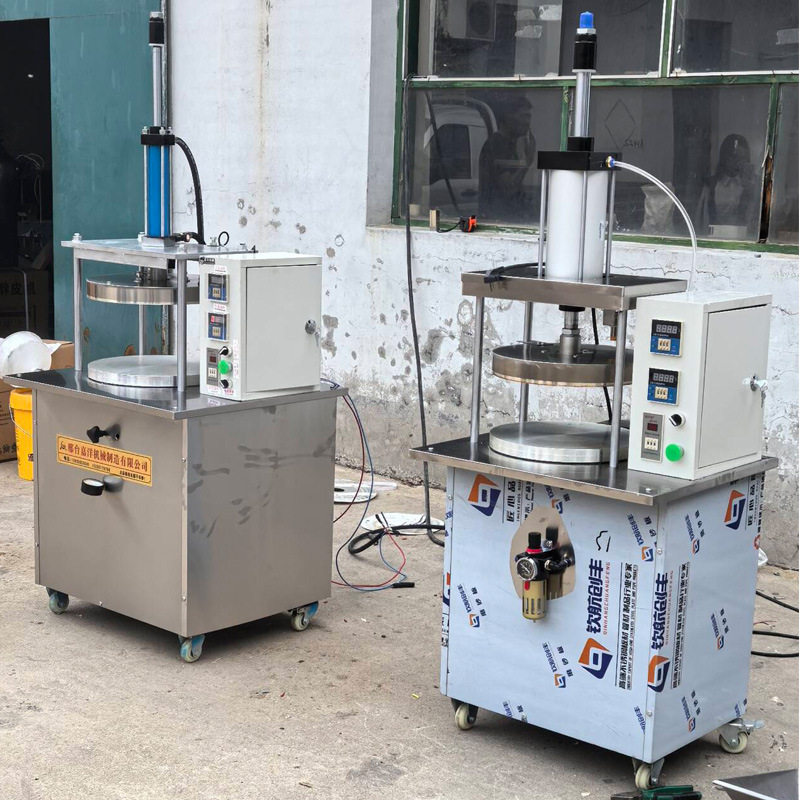 全自动烙饼机单饼机商用多功能春饼机淄博烧烤小饼机器气动烙馍机