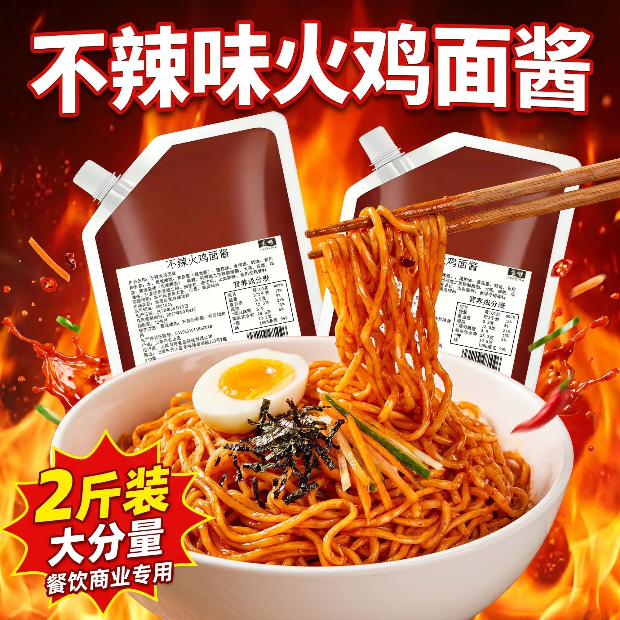不辣韩式火鸡面酱1kg商用拌面