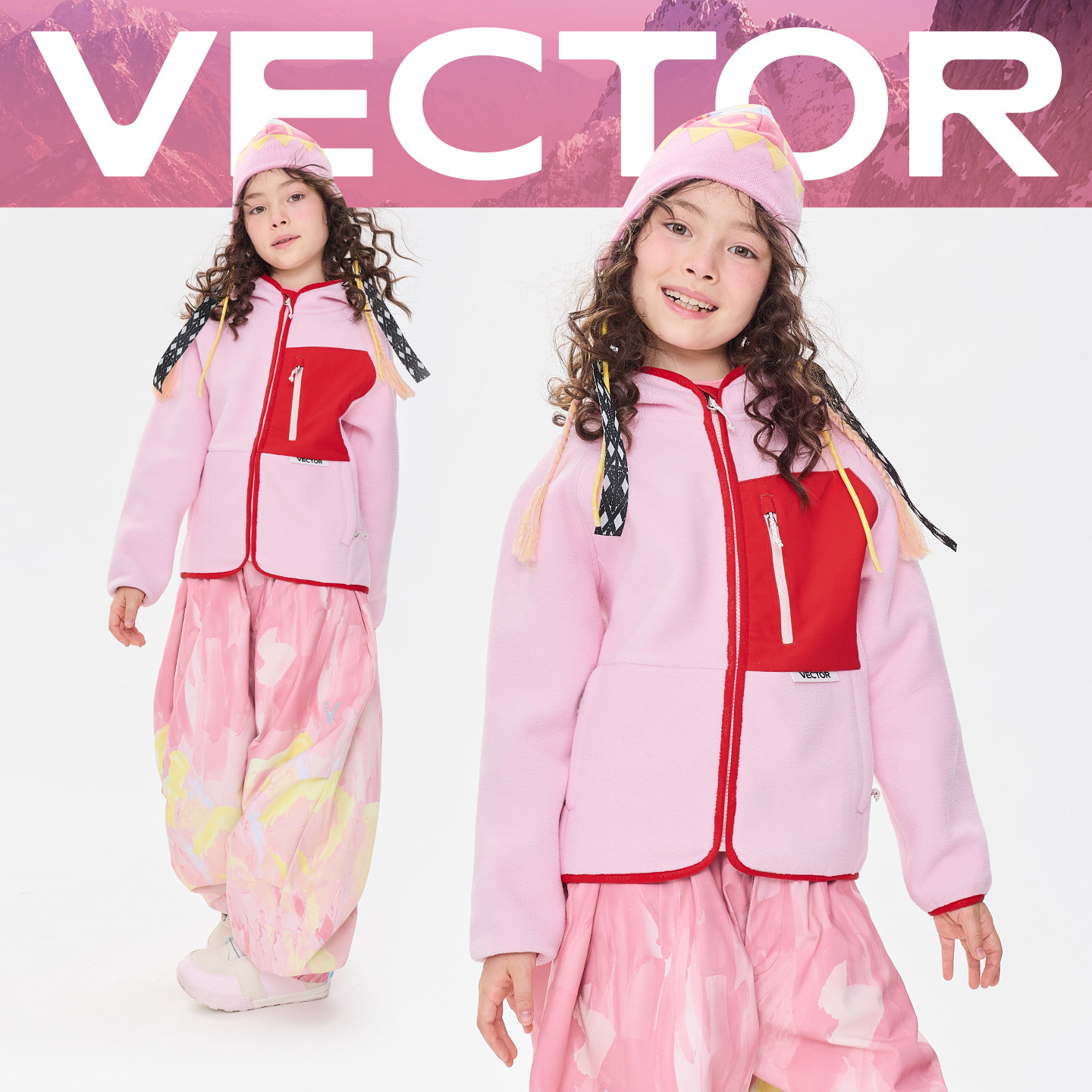 VECTOR儿童连帽开衫抓绒衣外套