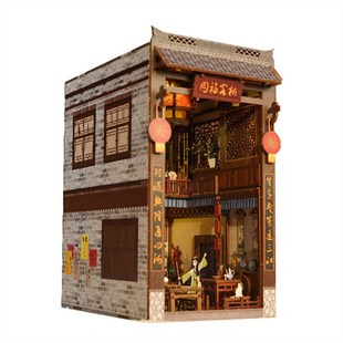 同福客栈diyi小屋手工立体拼图武林外传玩具摆件夜灯拼装书立模型