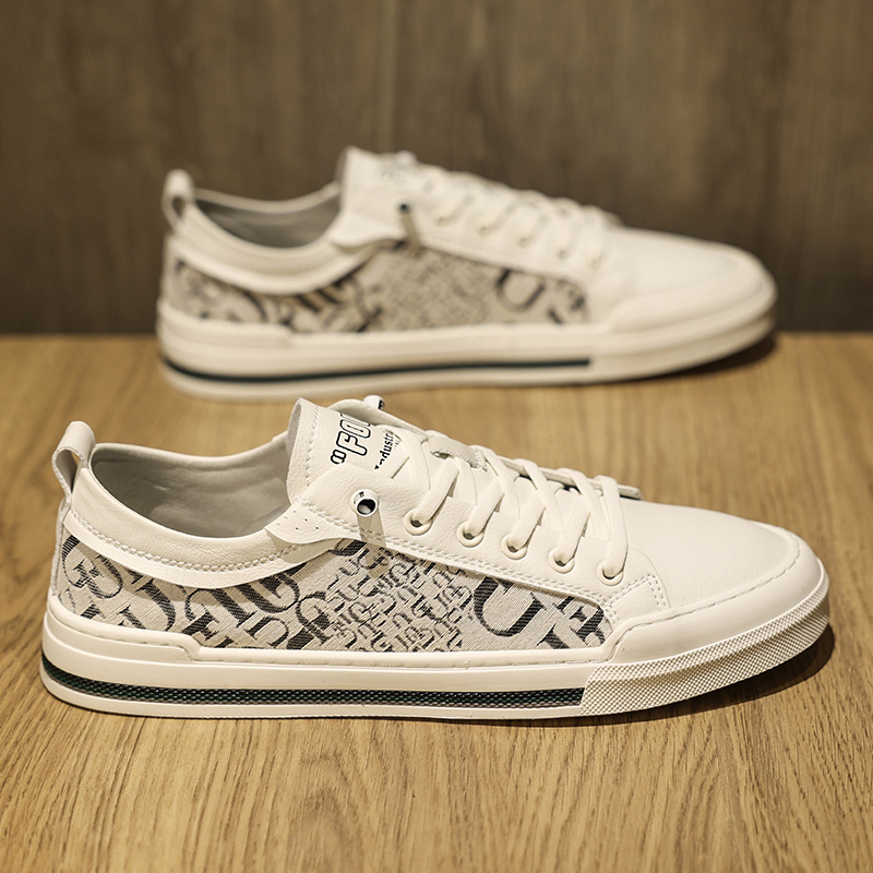 男鞋2023f新款一脚蹬帆布鞋男春夏季透气小白鞋潮流百搭男士休闲