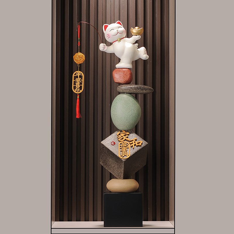入户玄关招财纳福时来o运转大型落地摆件开业旺宅客厅办公室装饰