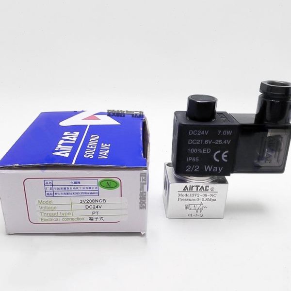 3直0N-C24V压启零式B220二动常-8亚德客VV2开O位常闭NDC动AC-三通