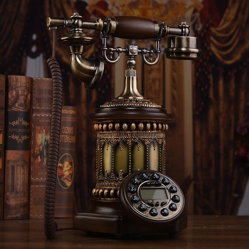 慕予臻复古实木仿古电话机欧式座机复古老式电话时尚创意固话机