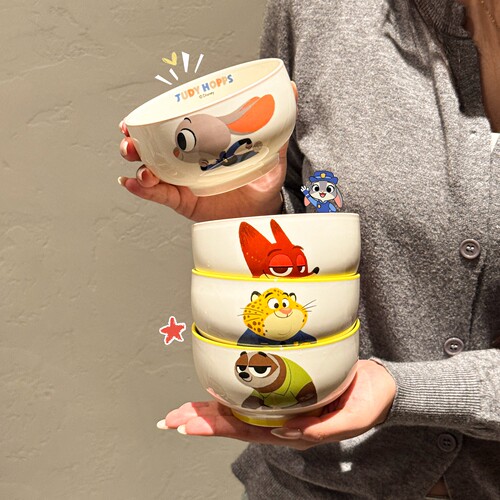疯狂动物城陶瓷饭碗釉下彩个性