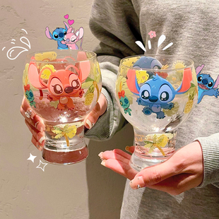 赫晨希HCX史迪仔啤酒杯女生高颜值杯子可爱家用玻璃杯果汁牛奶杯