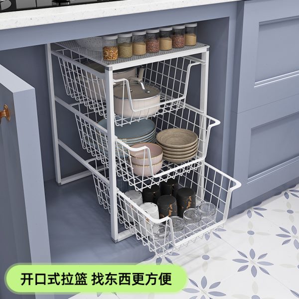 厨房抽屉式置物架橱柜内碗碟收纳分隔碗架碗盘分层架盘子架碗筷柜