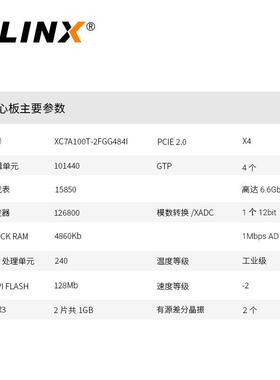AC7100B AC7100 ALINX XILINX A7 FPGA 黑金核心板 开发板Artix-7
