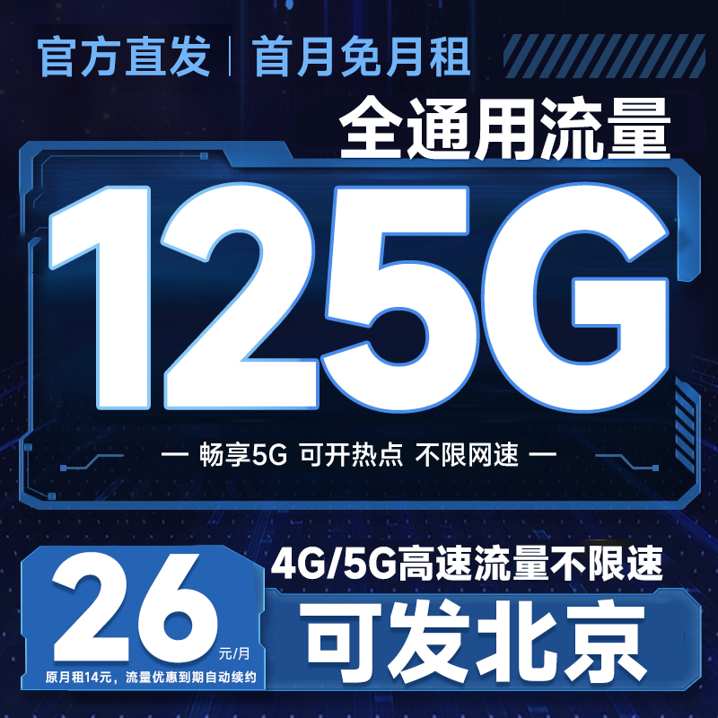 流量卡纯流量无线流量卡5G手机卡电话卡全国通用大王卡