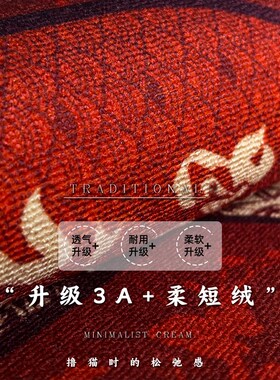 红色新中式入户门地垫202v4新款进门门口脚垫玄关地毯喜庆防滑门
