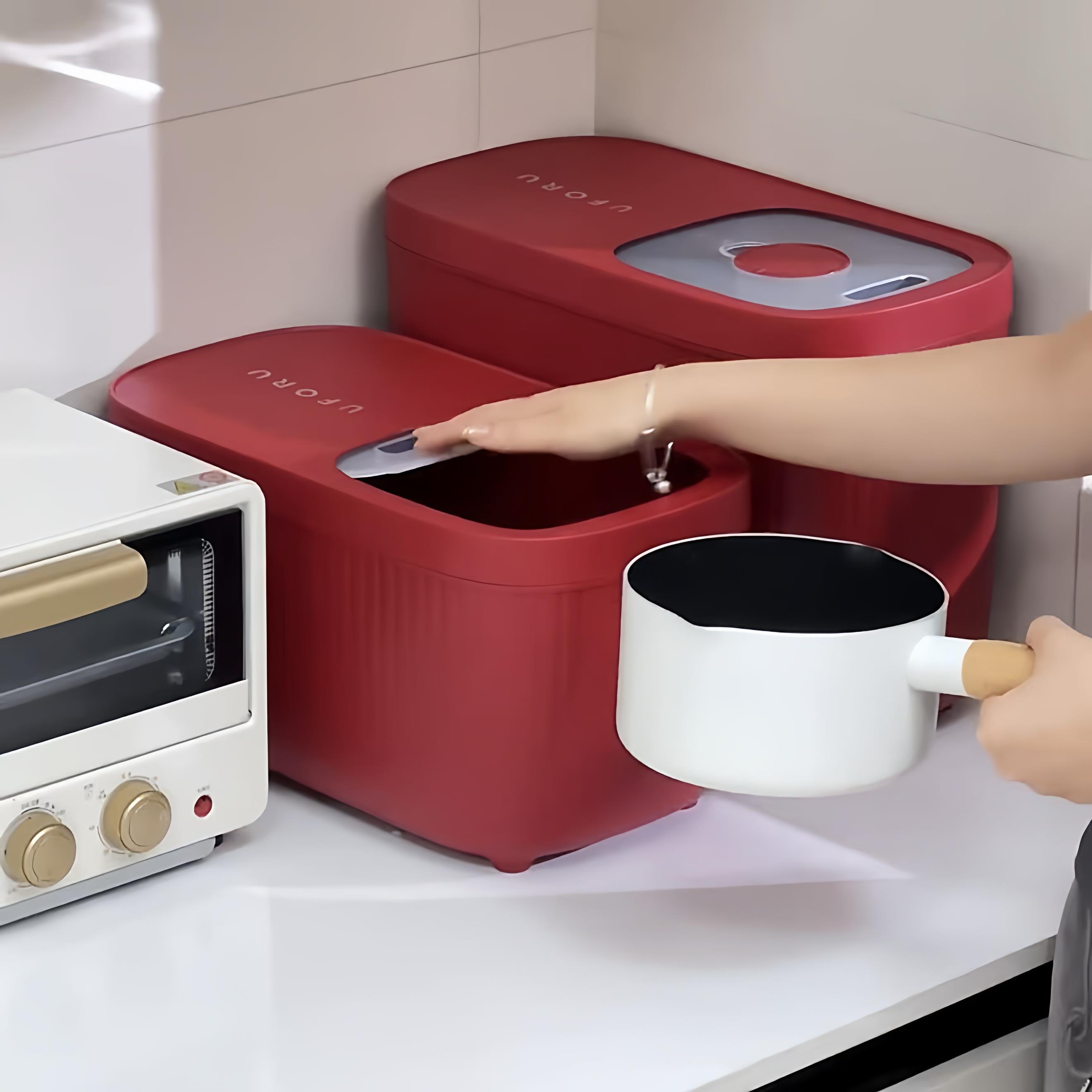 红色米桶家用防虫防潮密封装米缸大米储存容器食品级大容量面粉罐