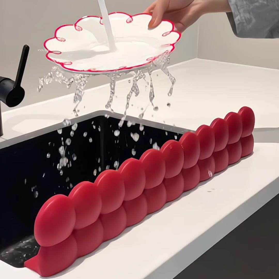 圈圈硅胶挡水板厨房水槽防溅水挡板家用卫生间洗手池边缘挡水条子