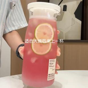 日式夏季冰箱冷水壶防爆冰镇凉水壶冷泡茶高硼硅耐热玻璃壶带瓶盖