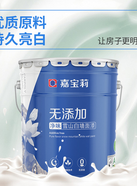 嘉宝莉乳胶漆室内涂料内墙漆白色家用自刷乳胶漆无添加净味雪山白