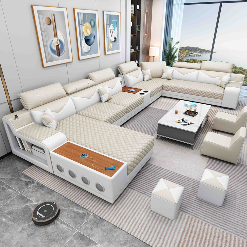 免洗三防乳胶科技布艺沙发简约现代大小户型客厅组合整装音响家具