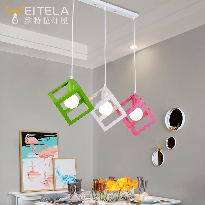 现代创意个性复古吊灯饰咖啡厅铁艺工业酒吧台三头灯具,家装灯饰光源,客厅吊灯,淘宝优惠券,粉丝福利购,淘宝优惠卷