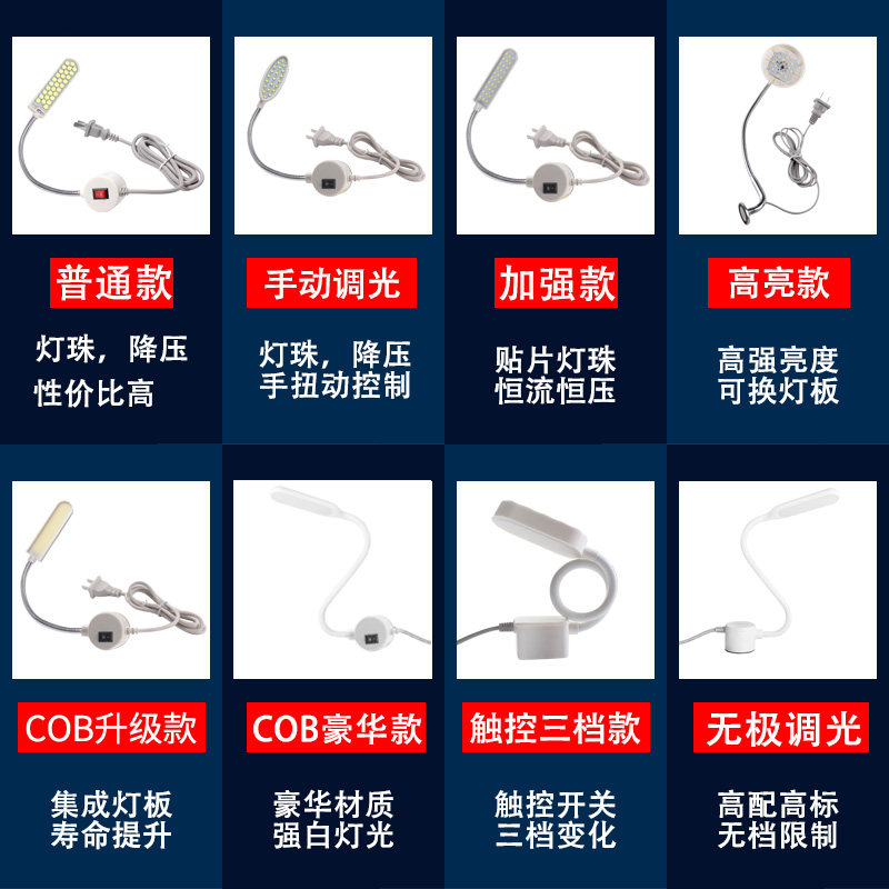 家用迷你吸铁石缝纫机小灯泡吸附工业台灯工作灯高亮度超亮磁石